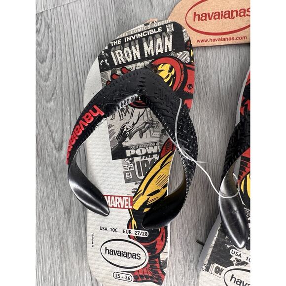 Iron Man - Havaianas & Marvel Comics Size 10 FlipFlops Sandals NWT - Picture 6 of 10